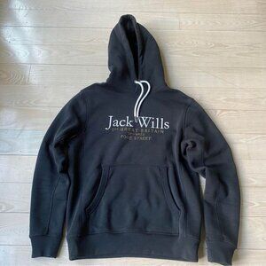 JACK WILLS Mens Graphic Hoodie Size S Black